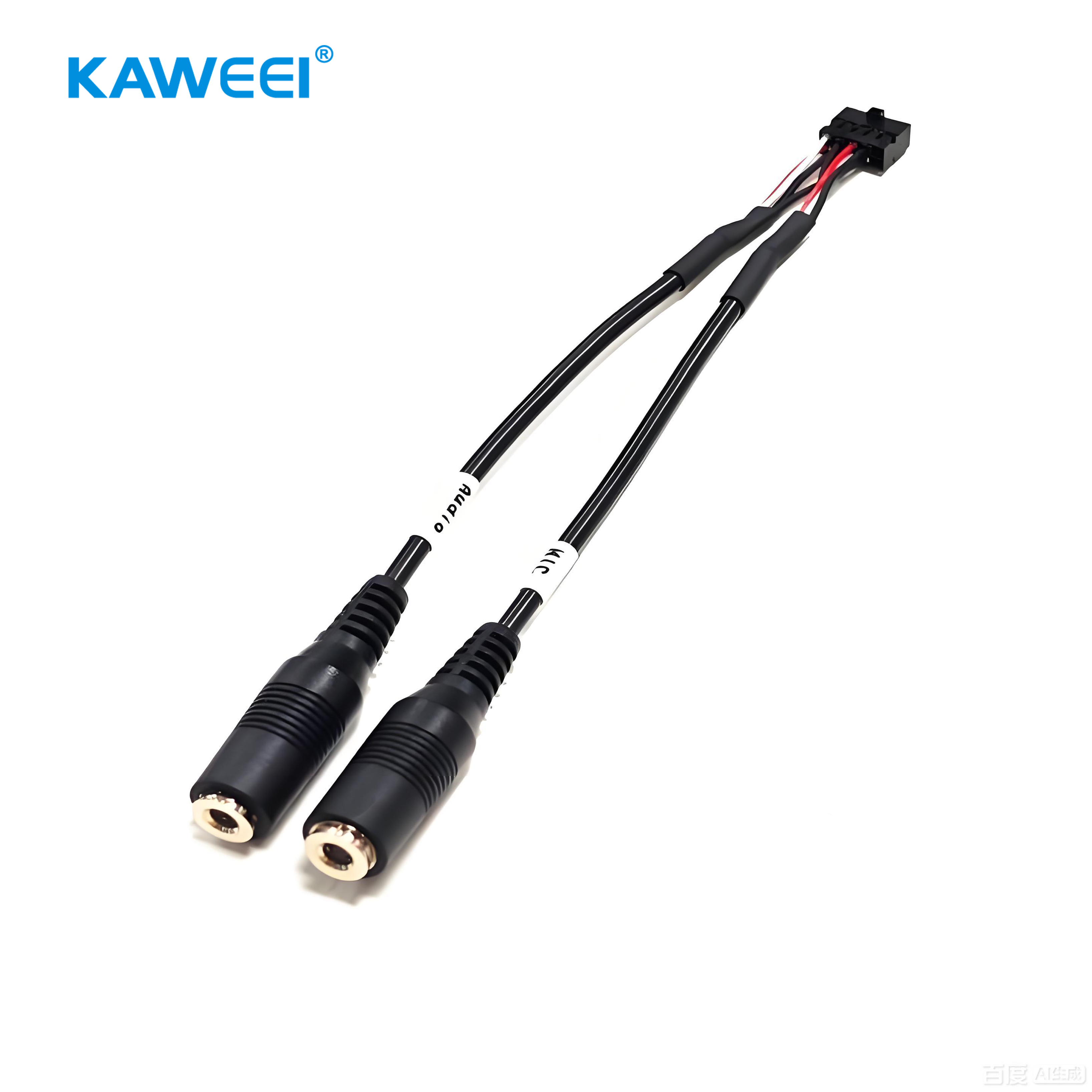 Custom 8-Core Audio Cable Assembly with Double Overmolded Connectors & PVC Jacket