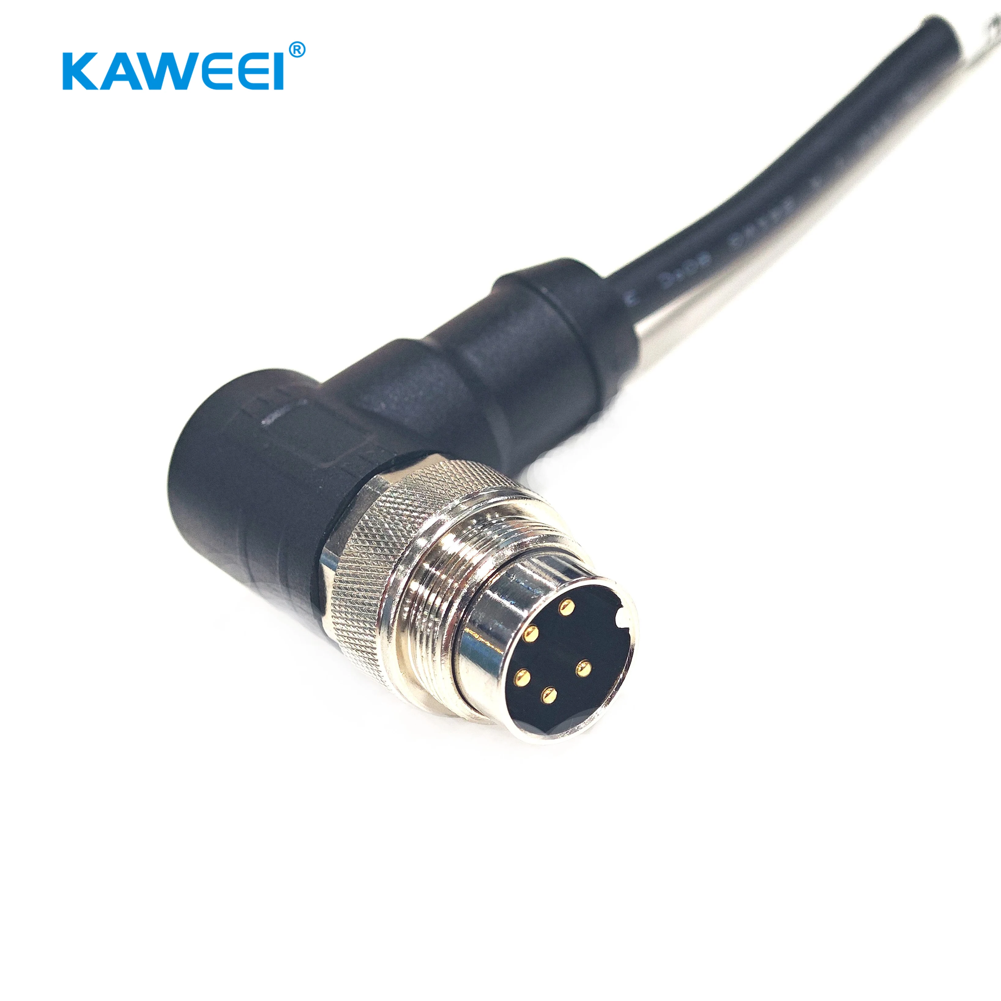 맞춤형 M12 5핀 직각 수-암 케이블 | 방수 센서 어셈블리