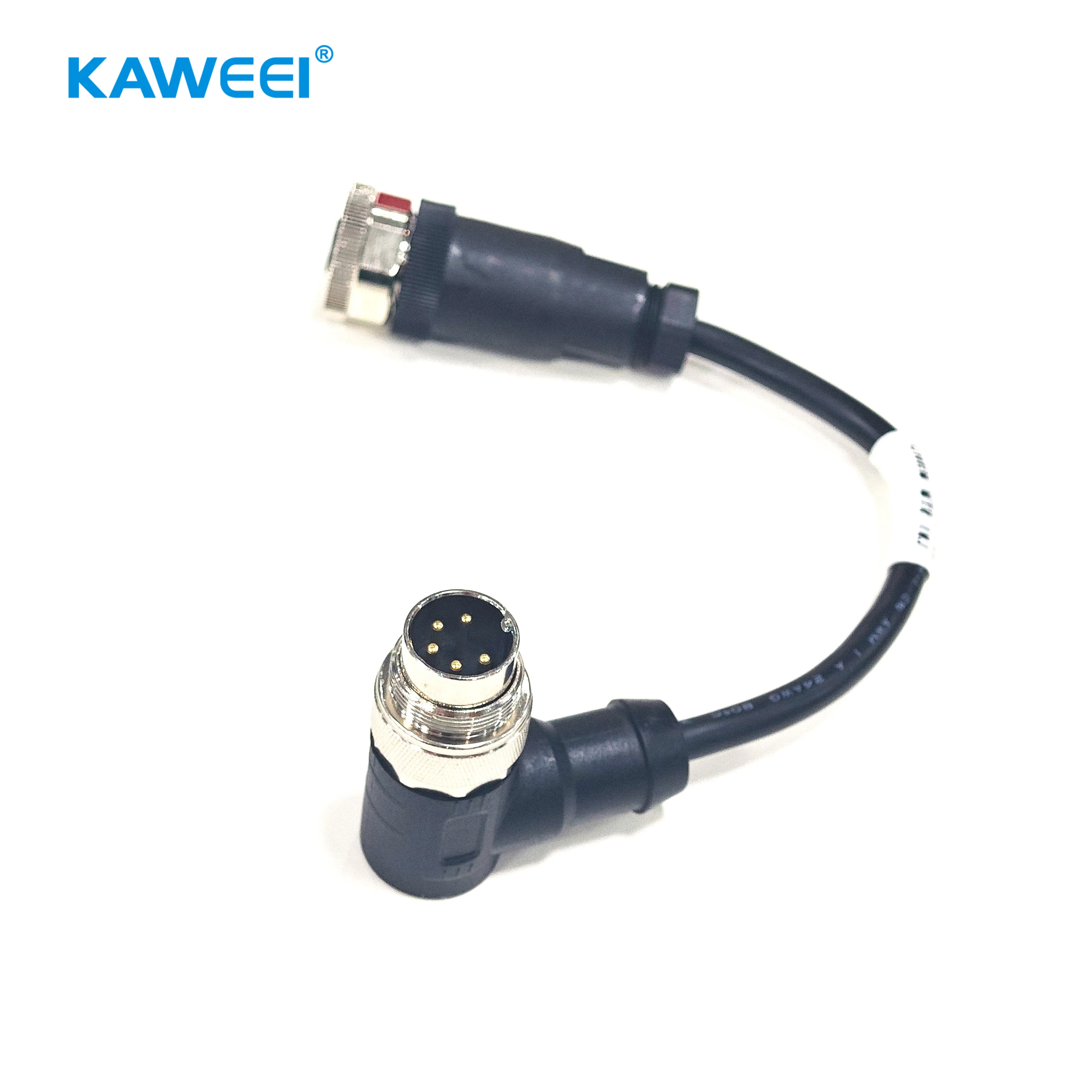 맞춤형 M12 5핀 직각 수-암 케이블 | 방수 센서 어셈블리