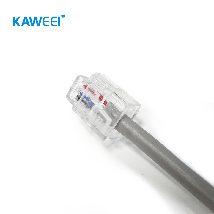 網路 6P4C RJ11 灰色電話線組件 絕緣電纜