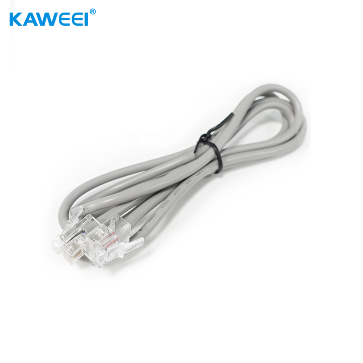 網路 6P4C RJ11 灰色電話線束 絕緣電纜