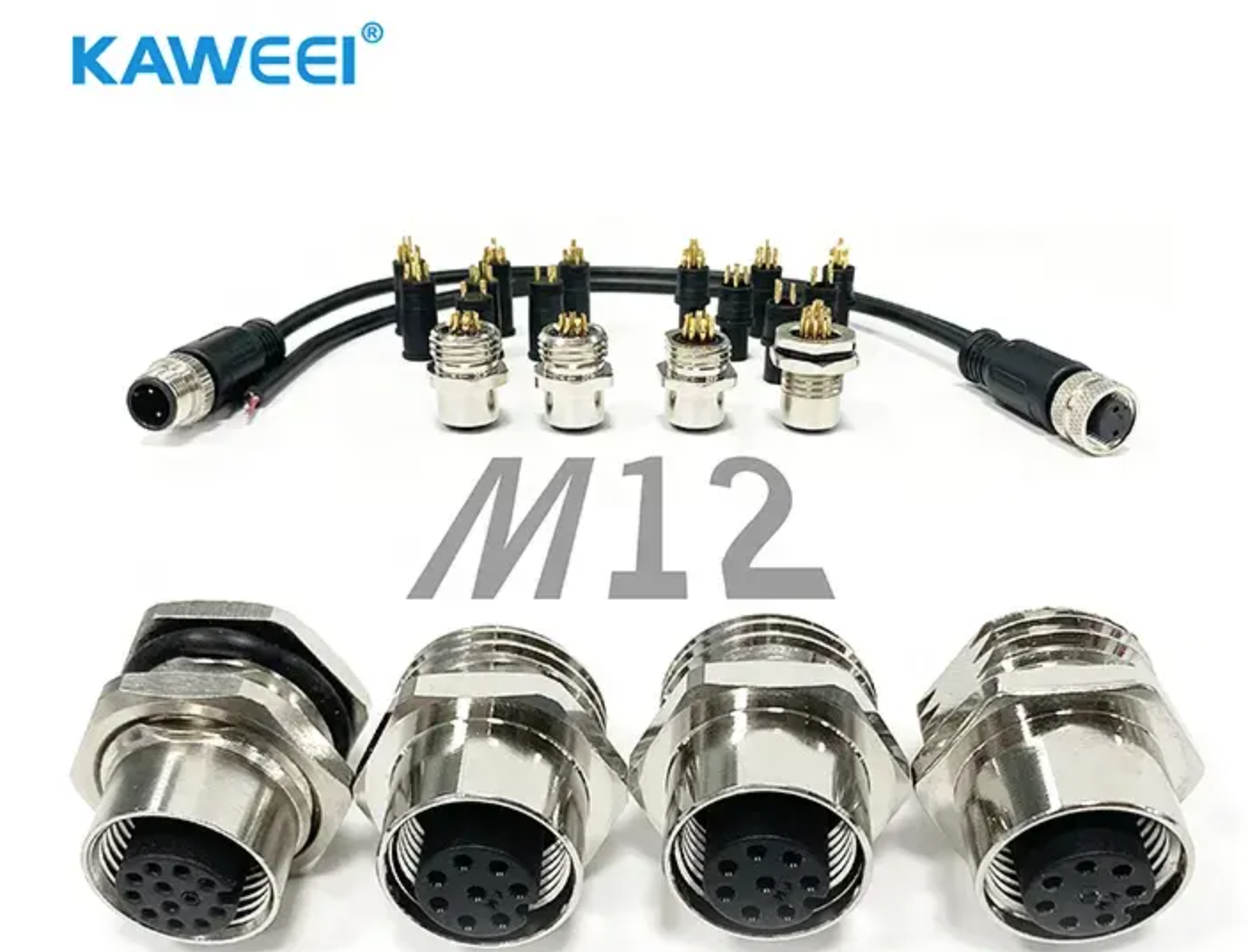  M12 IP68 waterproof connector